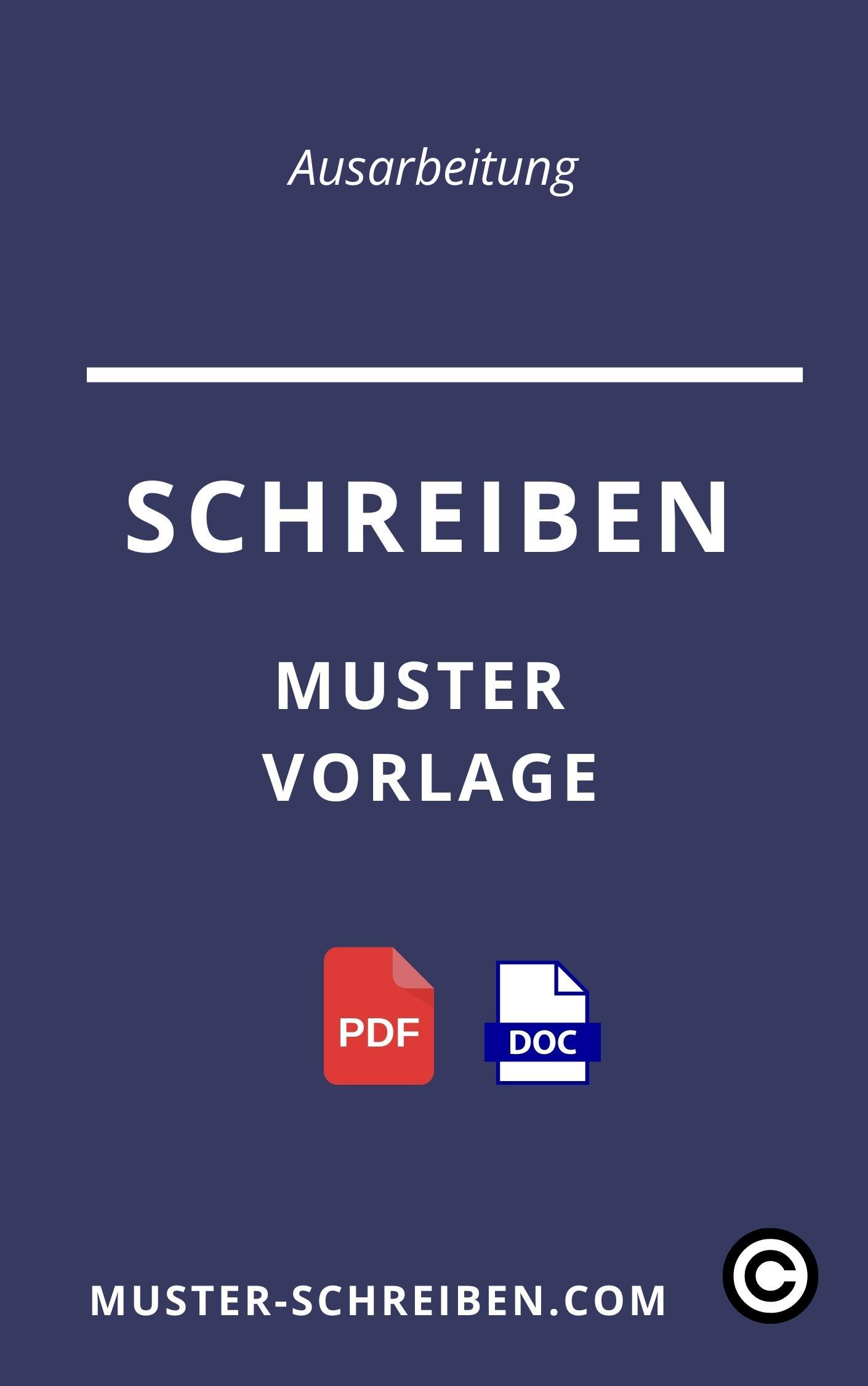 Ausarbeitung Schreiben - Muster Vorlage